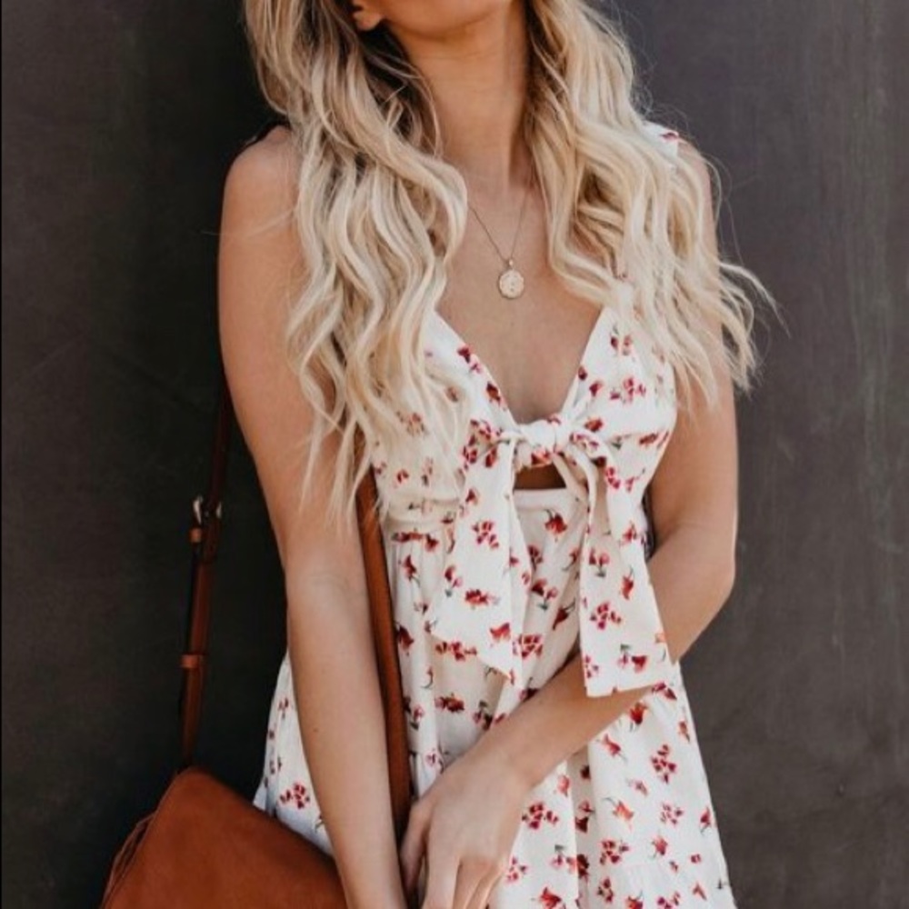 Storia: Be a peach floral babydoll dress